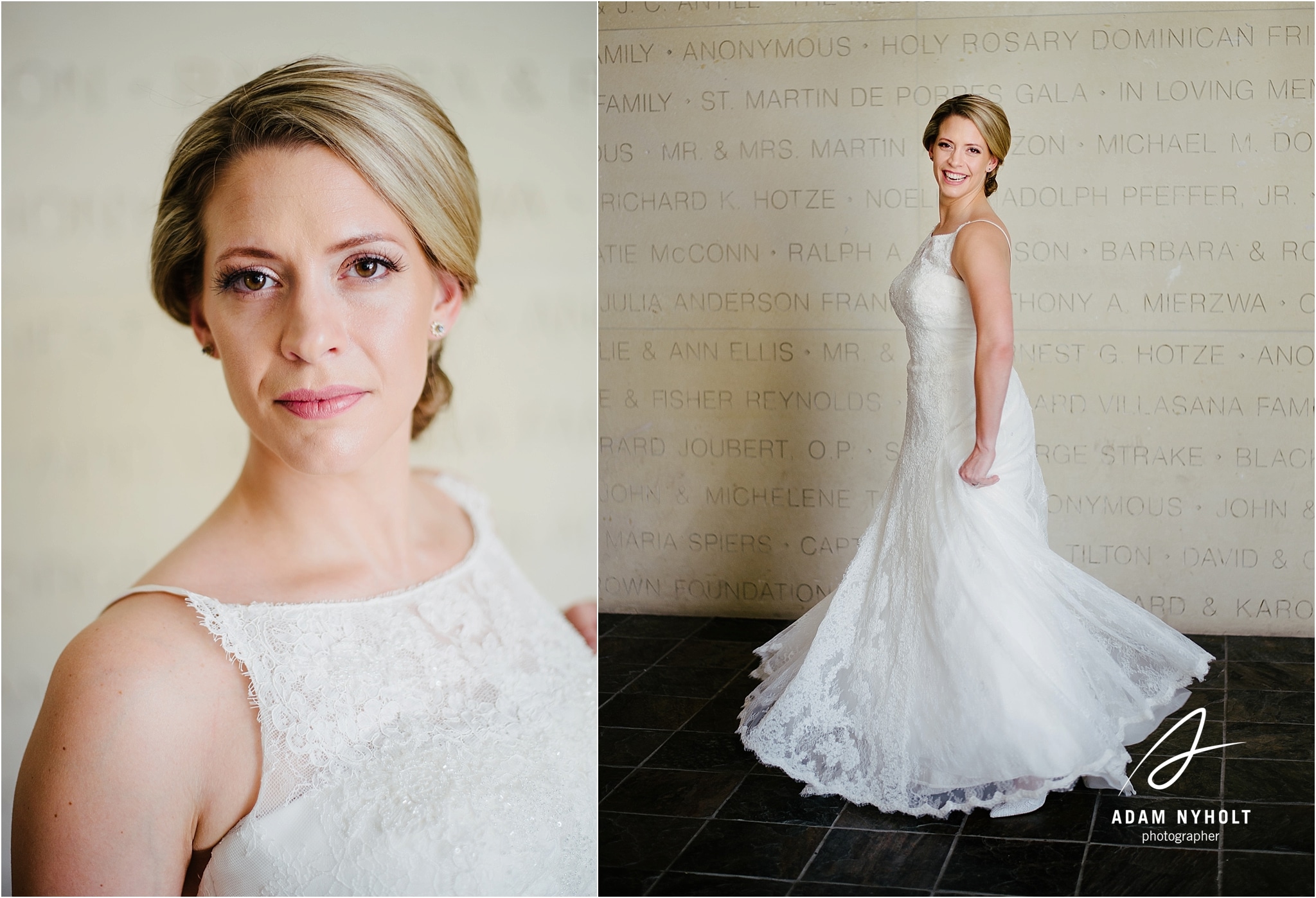 Holy Rosary Houston bridal portraits - Adam Nyholt, Photographer